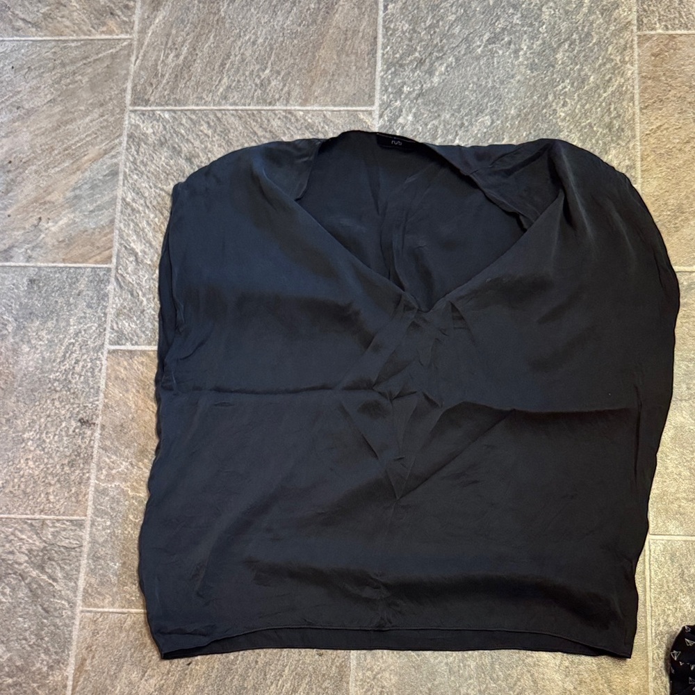 Chic Black V-Neck Women's Blouse